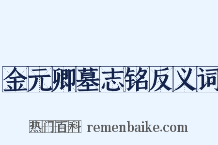 金元卿墓志铭反义词是什么意思的图片